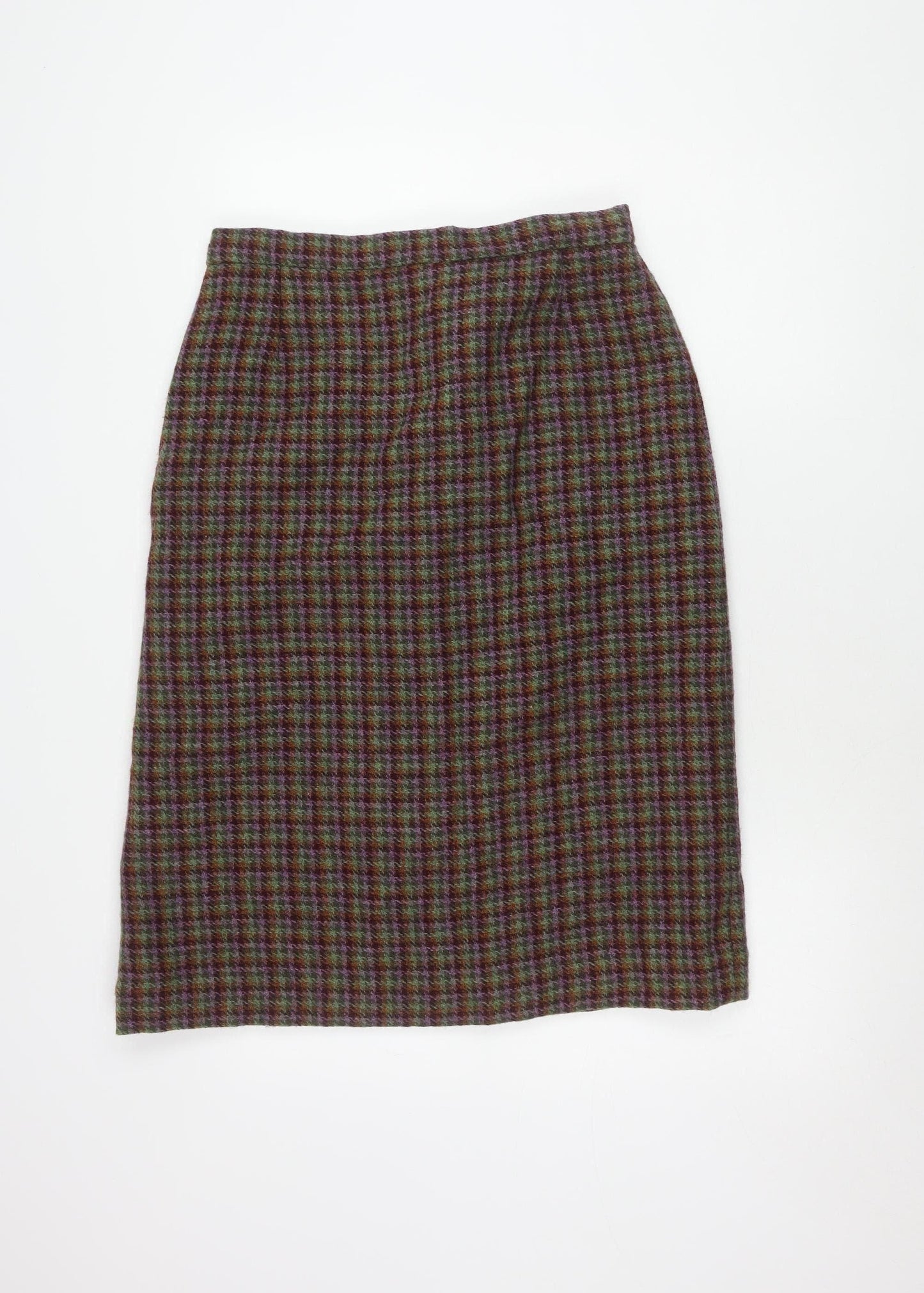 Heather Valley Women's Multi Check Wool Skirt Size 16
