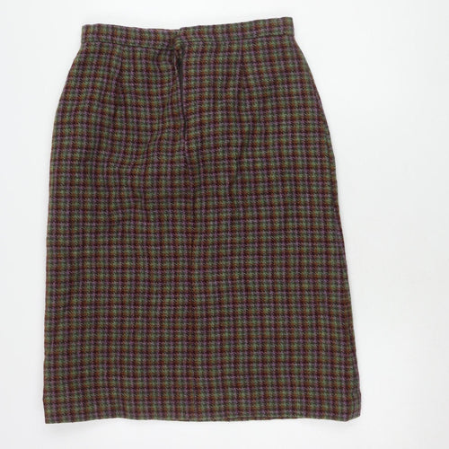 Heather Valley Women's Multi Check Wool Skirt Size 16