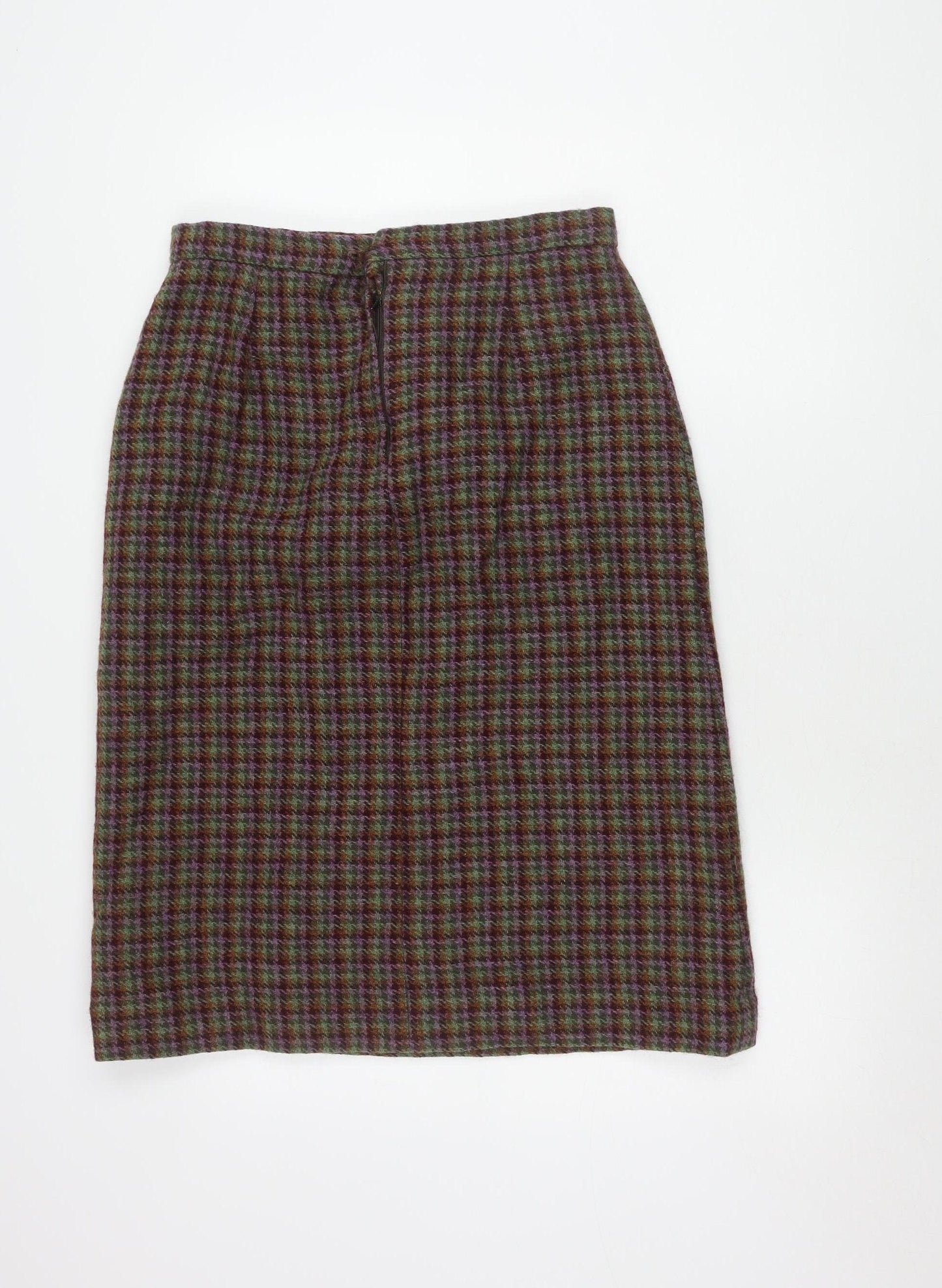 Heather Valley Women's Multi Check Wool Skirt Size 16