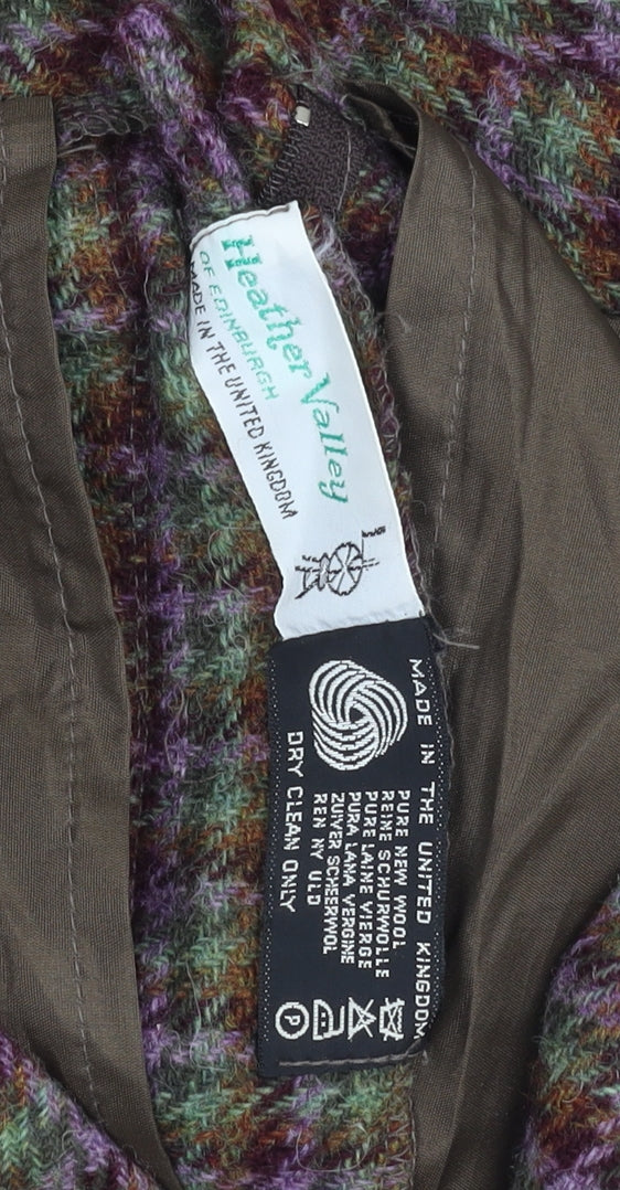 Heather Valley Women's Multi Check Wool Skirt Size 16