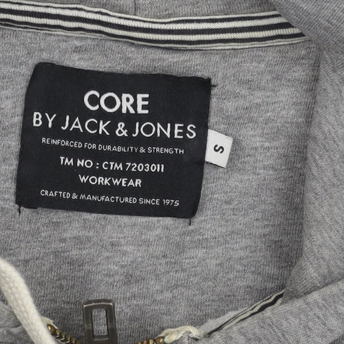Jack & Jones Men's Grey Hooded Full Zip Jacket S
