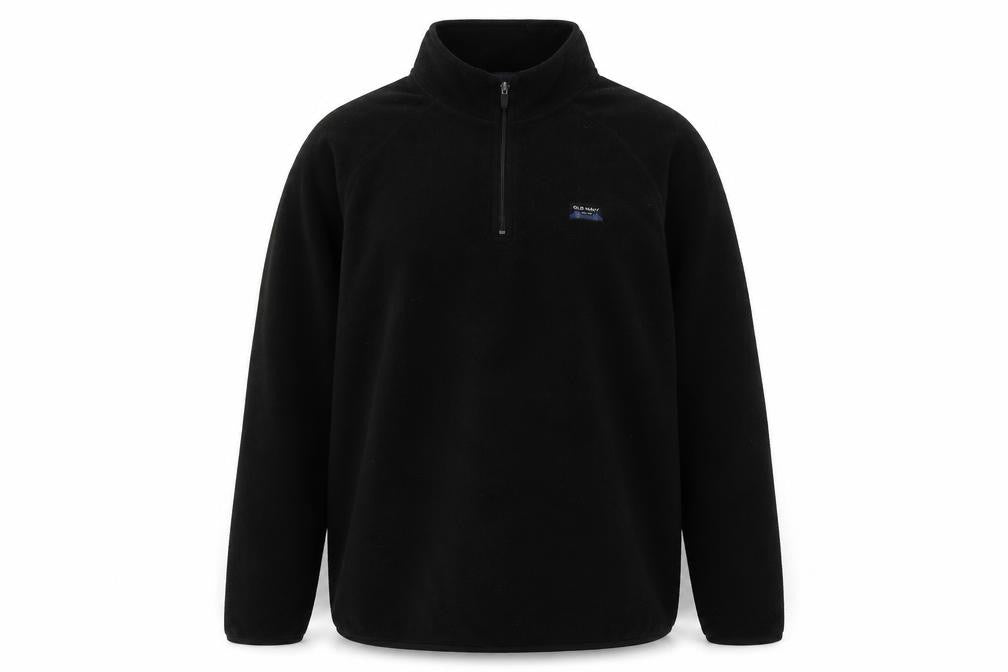 Front view of Old Navy Women's Black Pullover 1/4 Zip Sweatshirt, size L