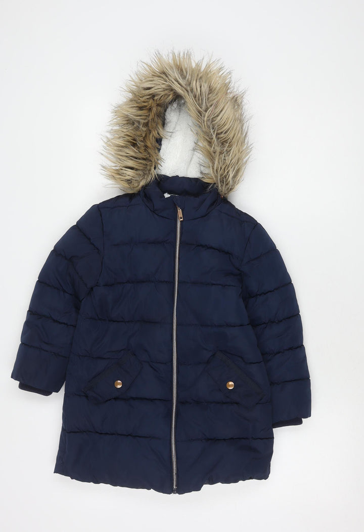 John Lewis Girls Blue Puffer Jacket 6 Years