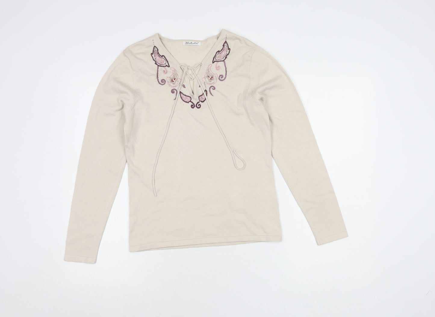 Berkertex Beige Women's Knit Jumper Size 10-12