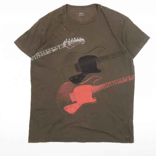 Gap Men's Brown Music Graphic T-Shirt, Size S, Casual Style