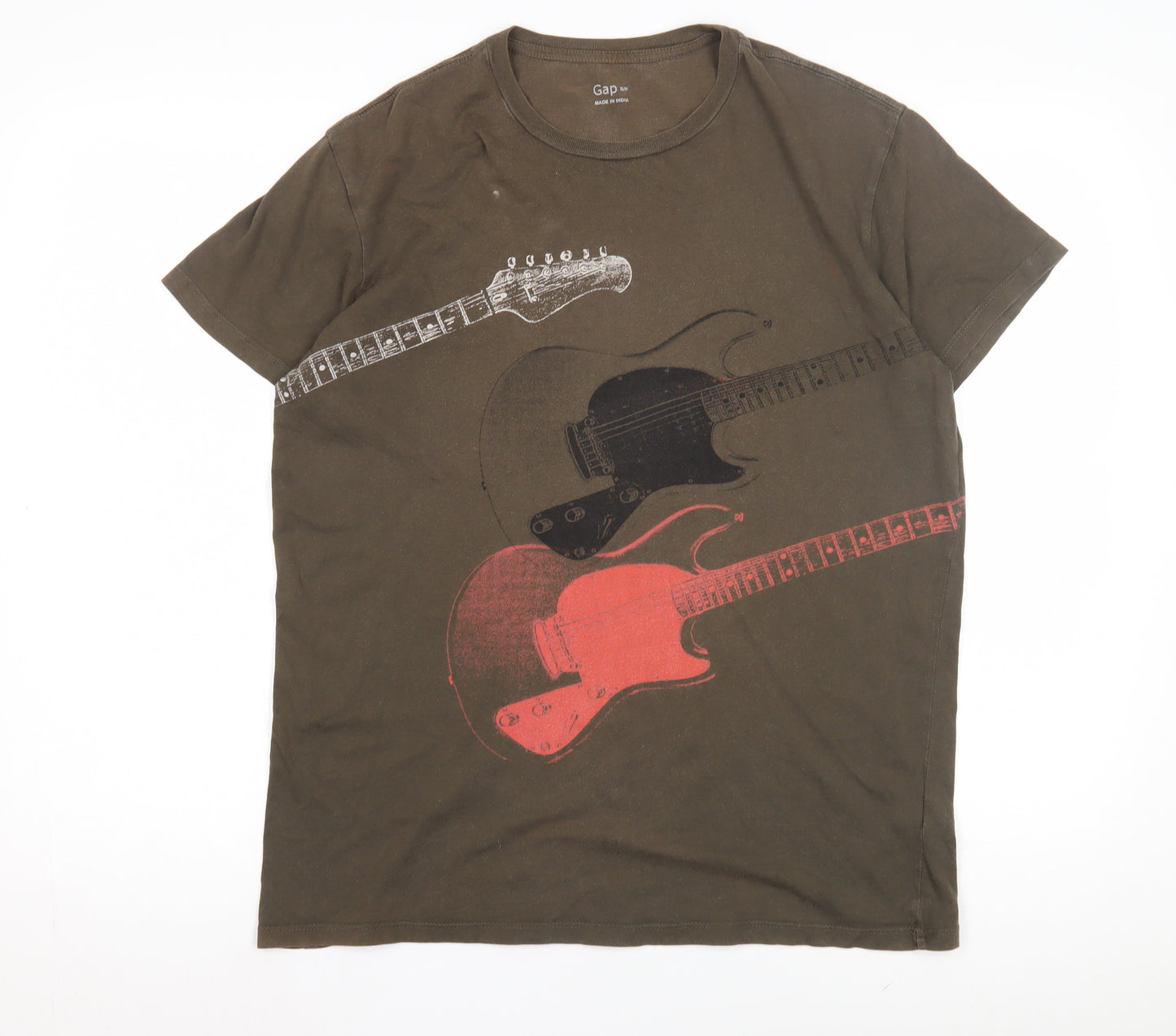 Gap Men's Brown Music Graphic T-Shirt, Size S, Casual Style