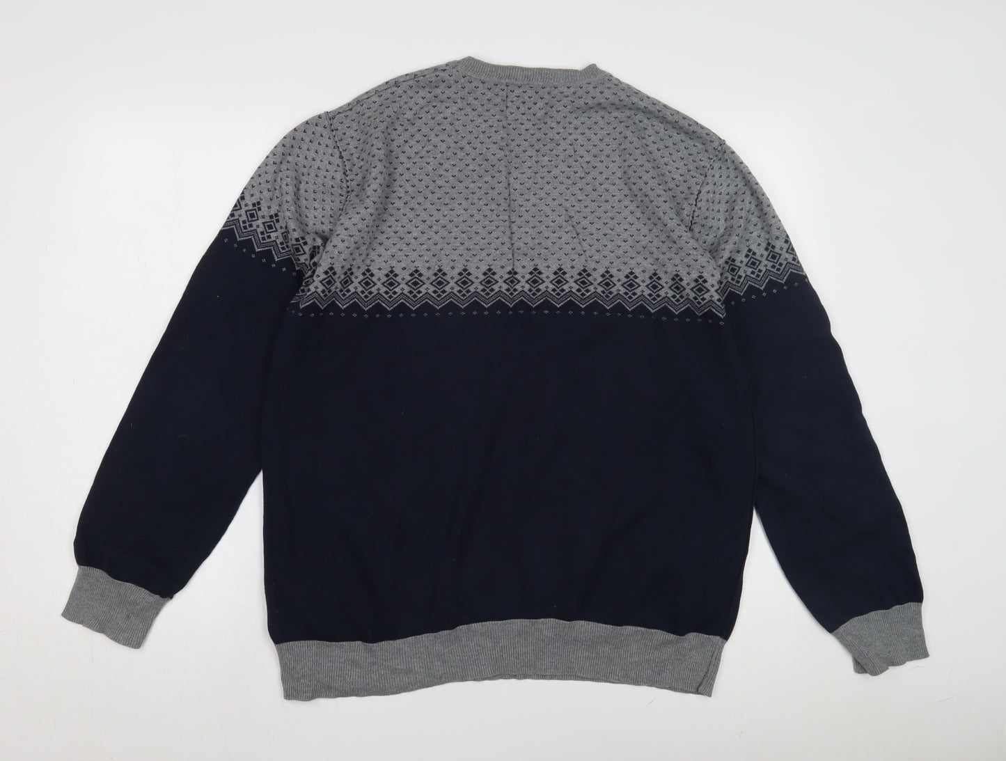Peter Werth Men's Blue Grey Pullover Jumper 2XL