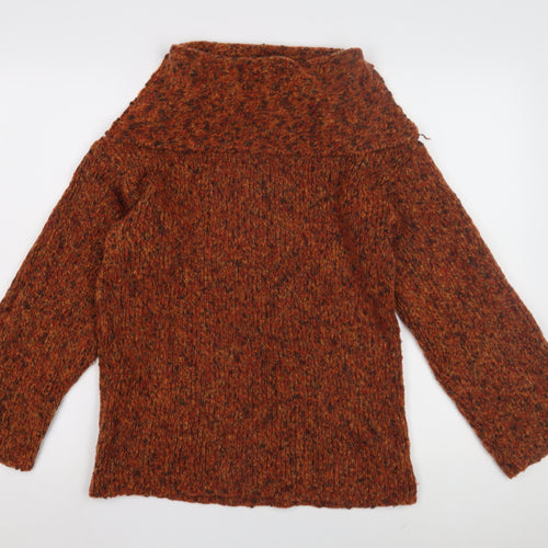 Kilkenny Women's Brown Cowl Neck Pullover Jumper, Size S