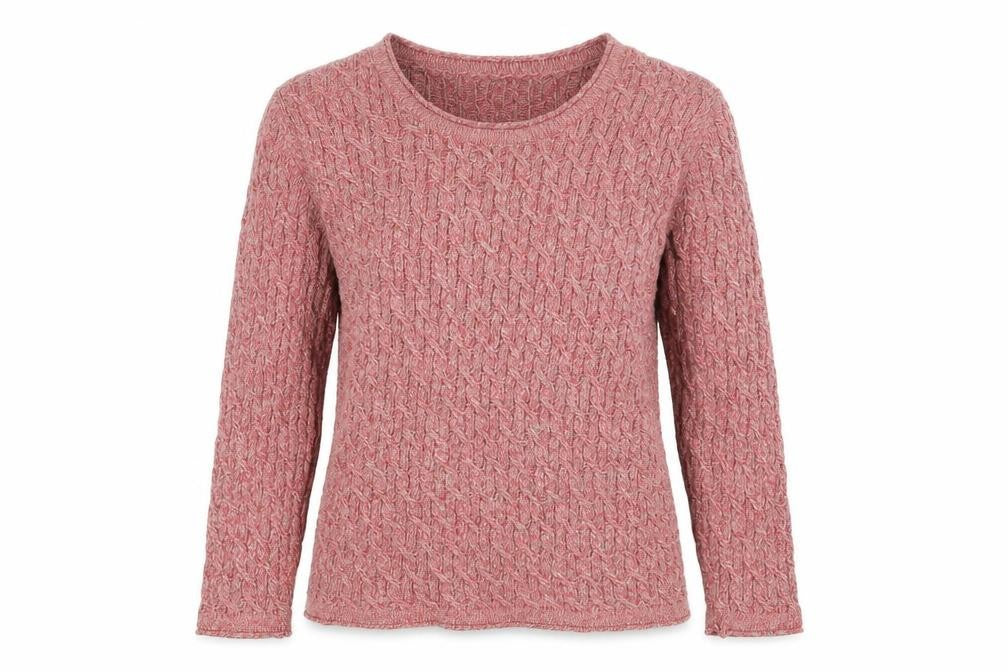 Front view of Viyella Women's Pink Cable Knit jumper -, size L