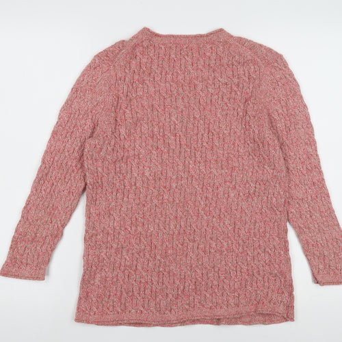 Viyella Women's Pink Cable Knit Pullover Jumper - Size L