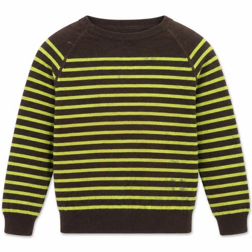 Mini Boden Boys Brown Striped Pullover Jumper, Size 2