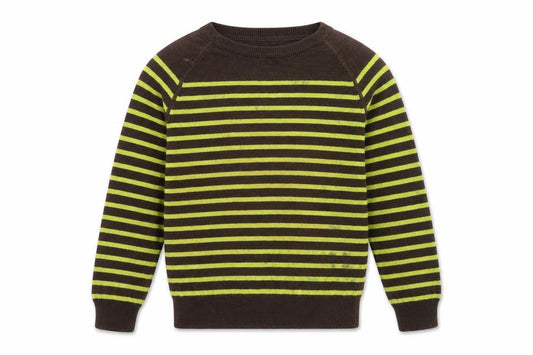 Mini Boden Boys Brown Striped Pullover Jumper, Size 2