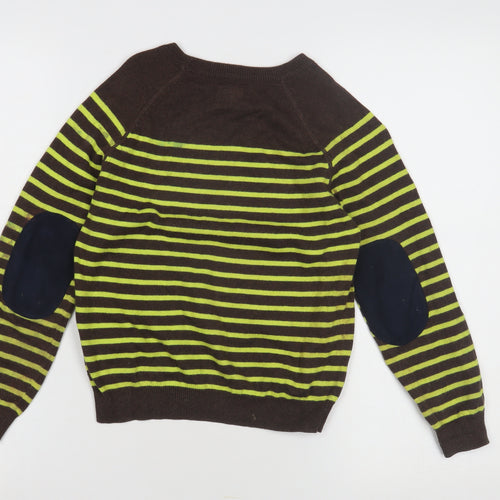 Mini Boden Boys Brown Striped Pullover Jumper, Size 2