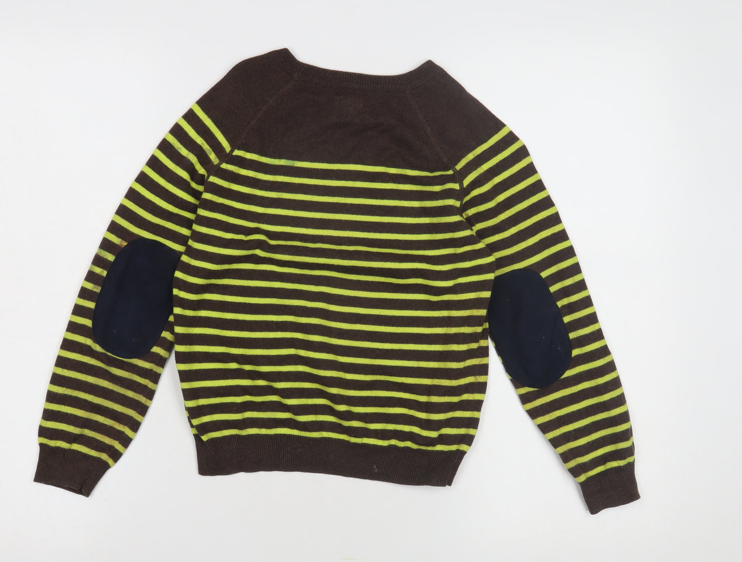 Mini Boden Boys Brown Striped Pullover Jumper, Size 2