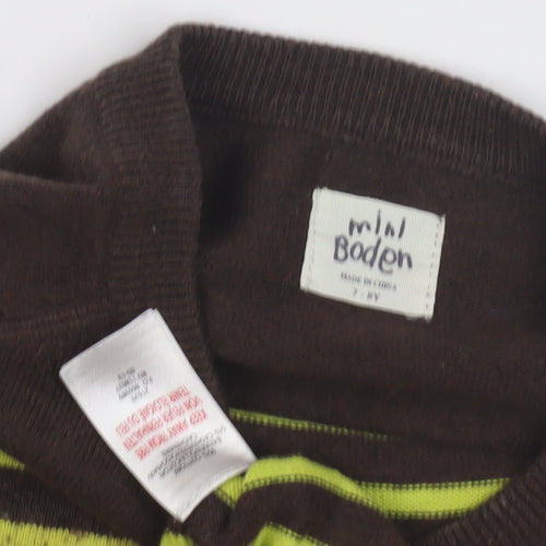Mini Boden Boys Brown Striped Pullover Jumper, Size 2