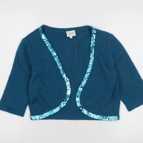 Kaliko Women's Blue Sequin Shrug, Size 16