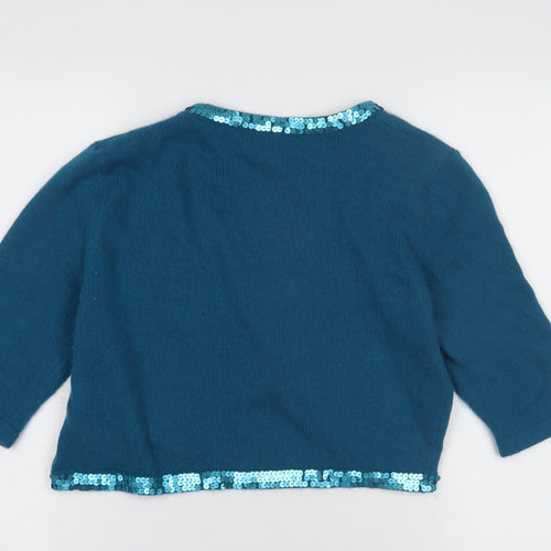 Kaliko Women's Blue Sequin Shrug, Size 16