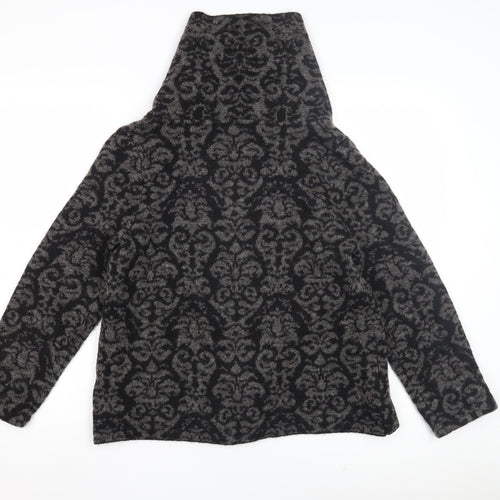 Tahari Women's Black Geometric Hooded Jacket L