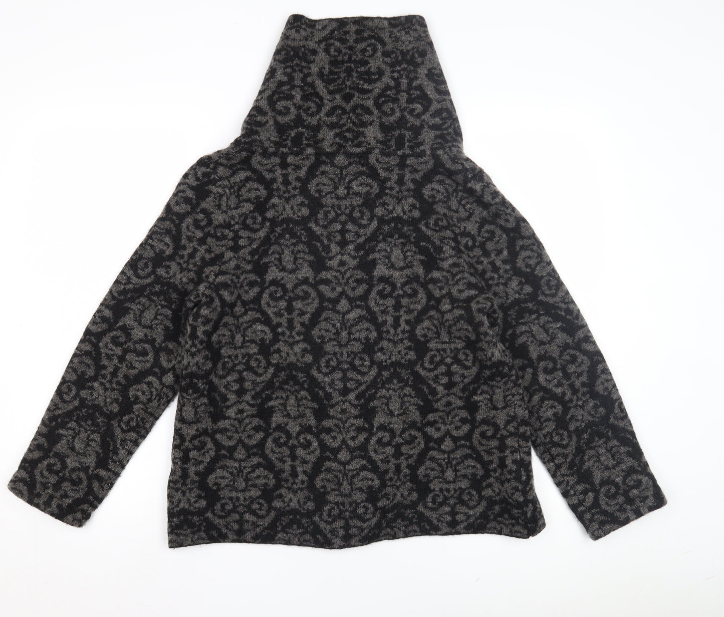Tahari Women's Black Geometric Hooded Jacket L