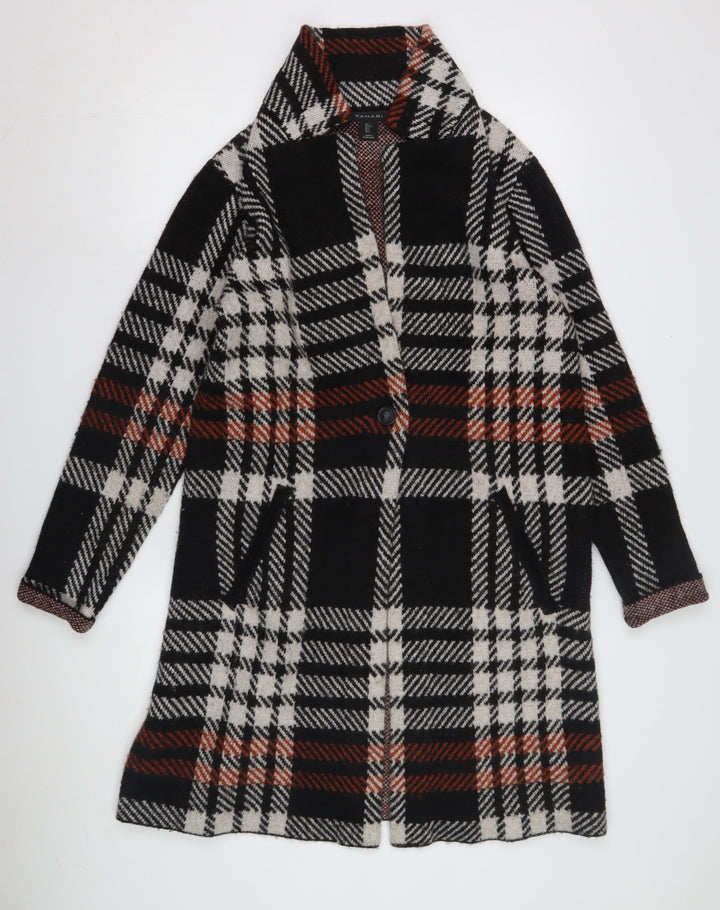 Tahari Women's Multicoloured Check Coat L
