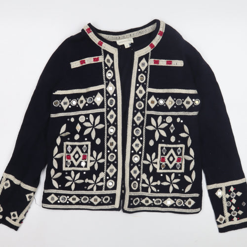 Monsoon Women's Black Embroidered Cardigan M