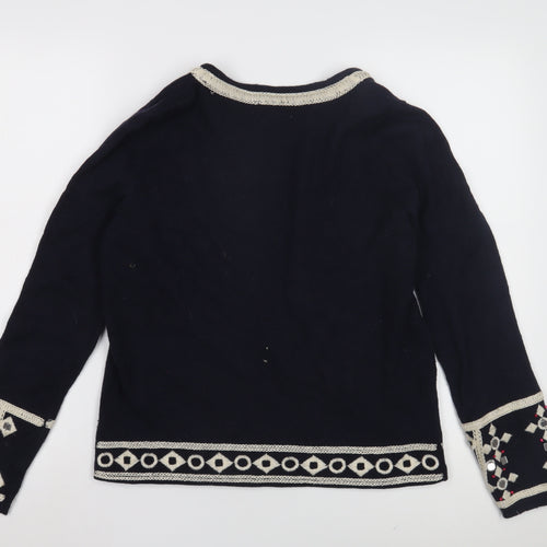 Monsoon Women's Black Embroidered Cardigan M