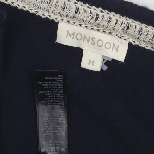 Monsoon Women's Black Embroidered Cardigan M