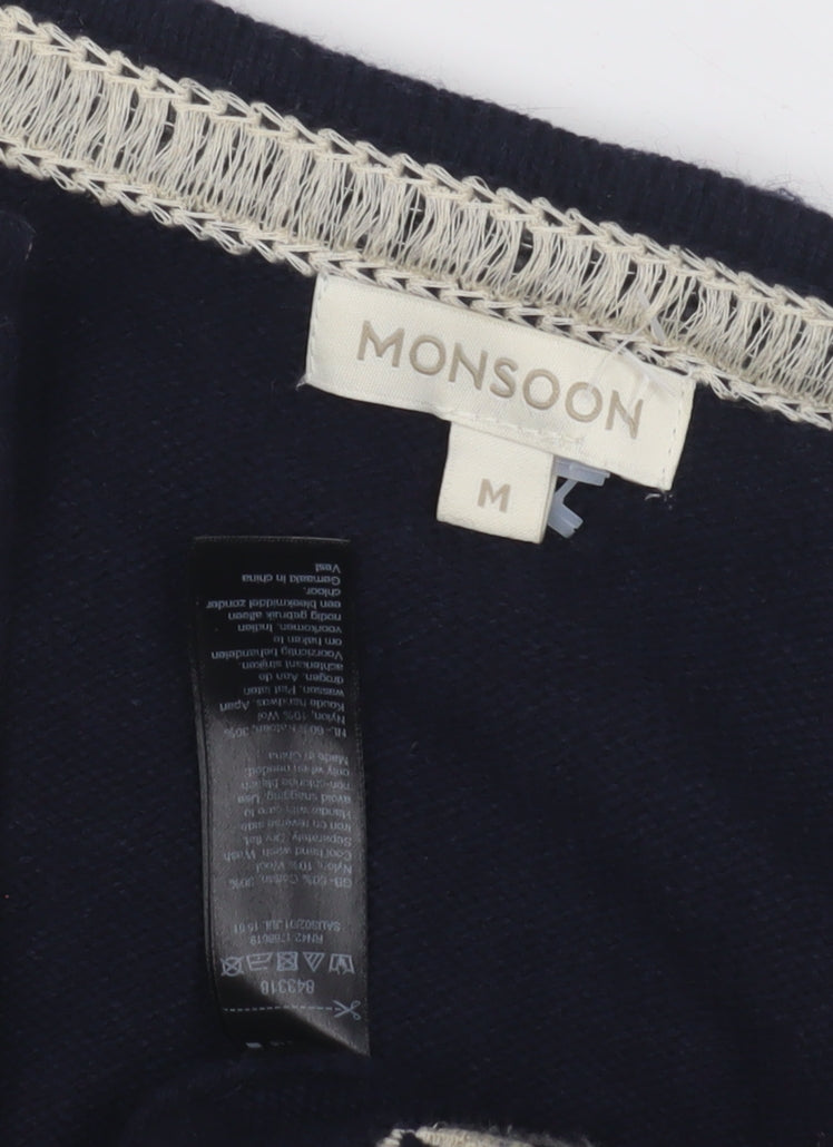 Monsoon Women's Black Embroidered Cardigan M