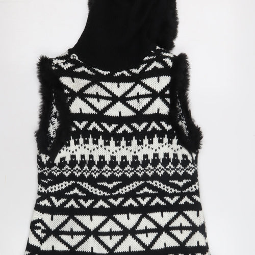 Jessica Simpson Women's Black Hooded Vest in M