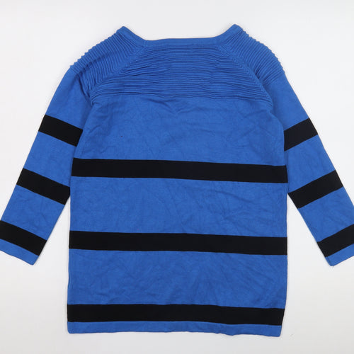 Bassini Women's Blue Striped Jumper, S/M, Long Sleeve