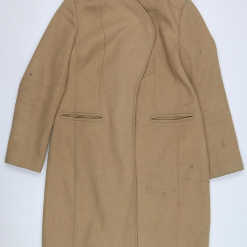 Monsoon Women’s Beige Wool Blend Coat Size 10 Warm & Stylish