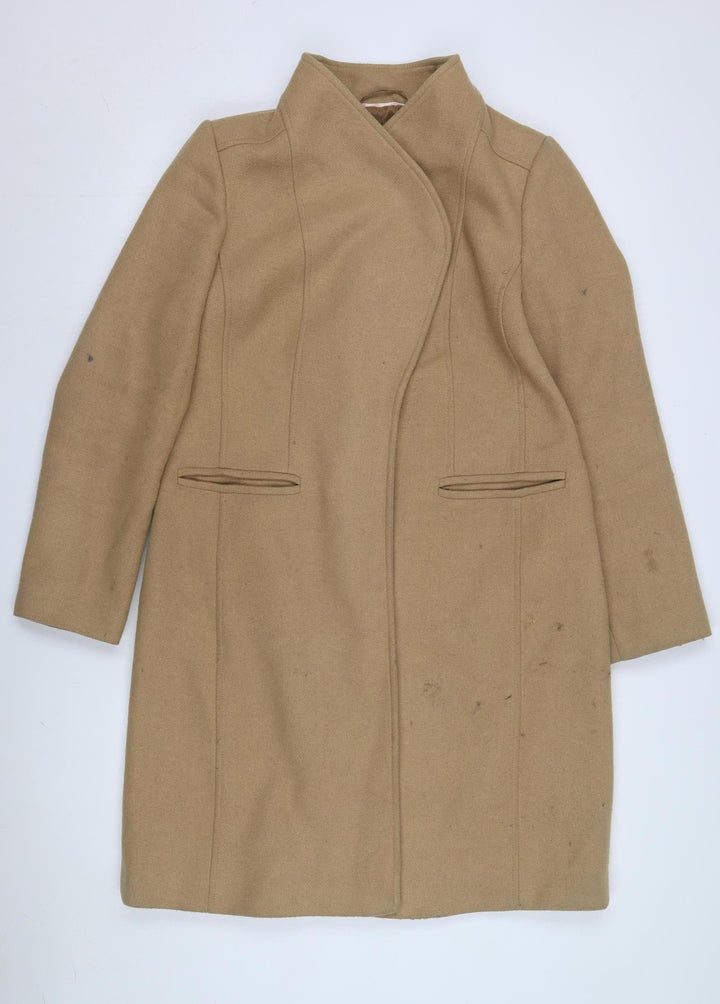 Monsoon Women’s Beige Wool Blend Coat Size 10 Warm & Stylish