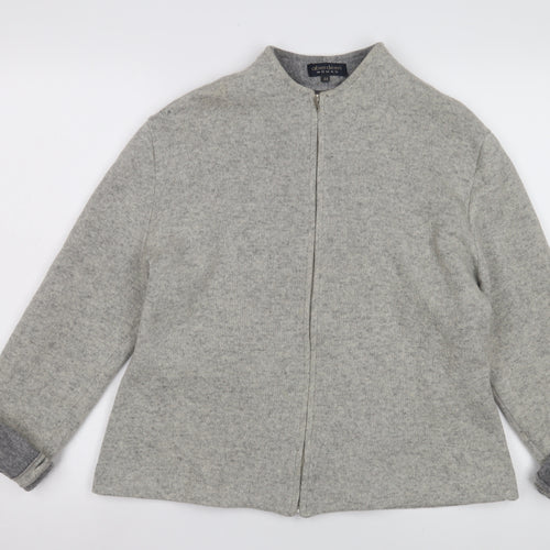 Aberdeen Women Grey Wool Knit Jacket Size 16 Casual