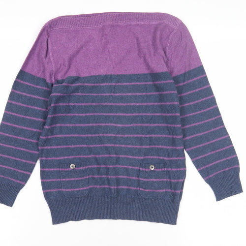 Mantaray Women's Purple Striped Jumper Size 12