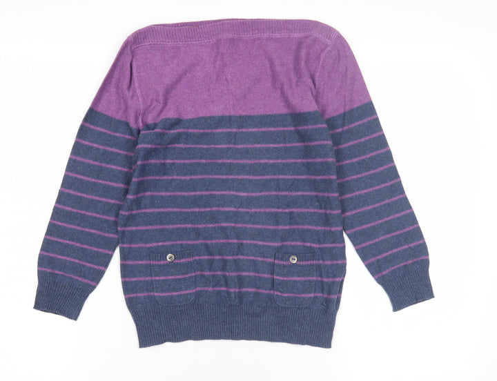 Mantaray Women's Purple Striped Jumper Size 12