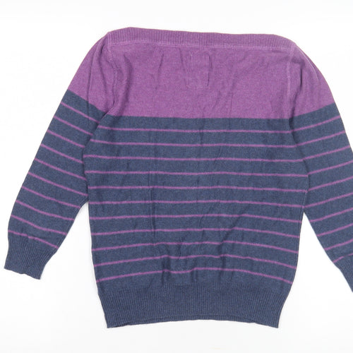 Mantaray Women's Purple Striped Jumper Size 12