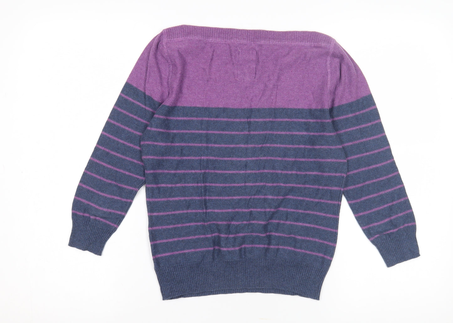 Mantaray Women's Purple Striped Jumper Size 12