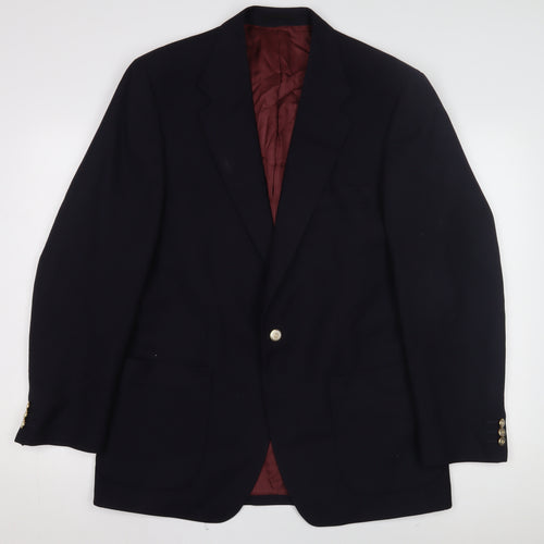 David Goldie Men's Blue Wool Blazer, Size 41R