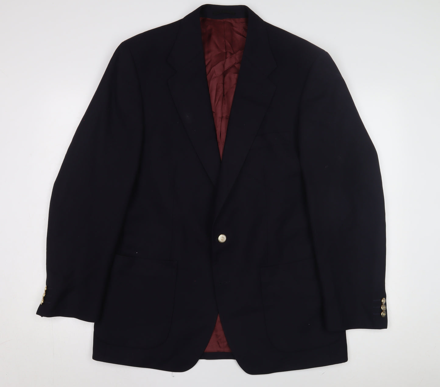 David Goldie Men's Blue Wool Blazer, Size 41R