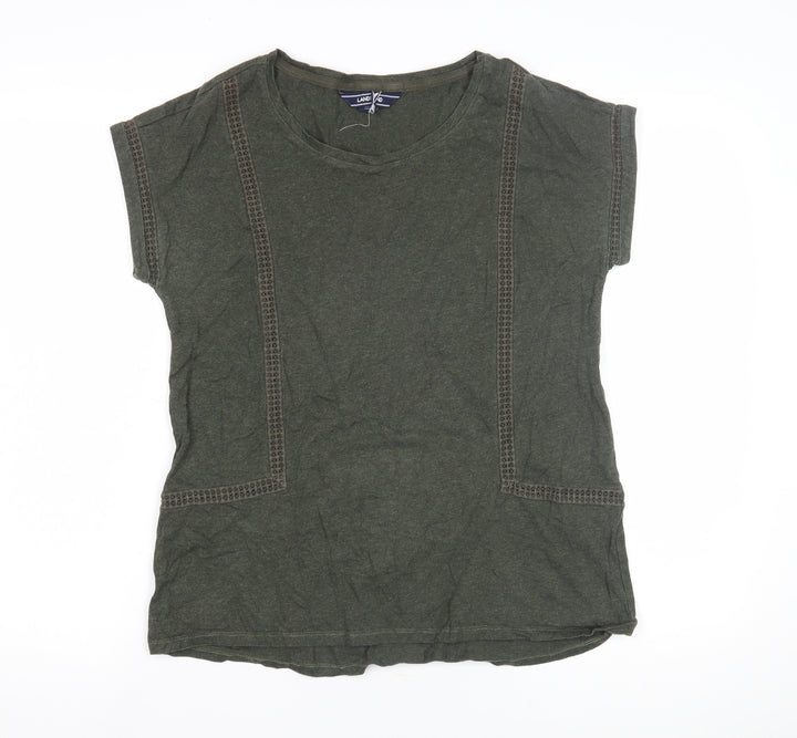 Lands' End Women's Green T-Shirt Crew Neck Size S