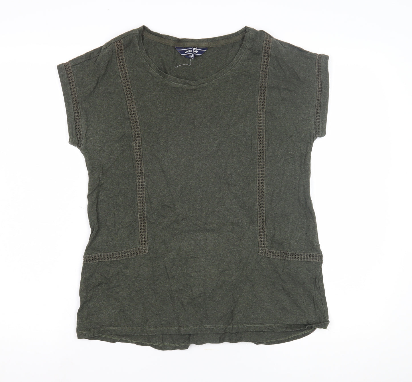 Lands' End Women's Green T-Shirt Crew Neck Size S