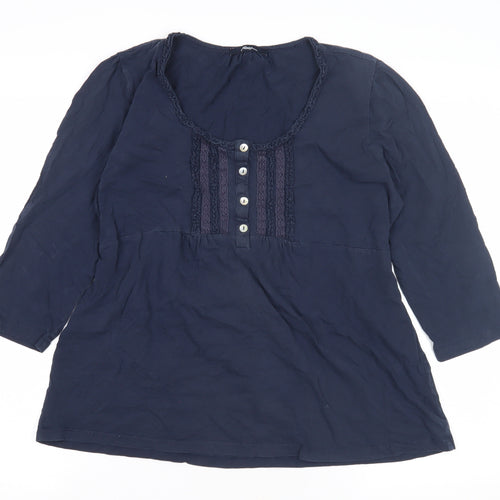 Dash Women's Blue Blouse Size 14 with Buttons