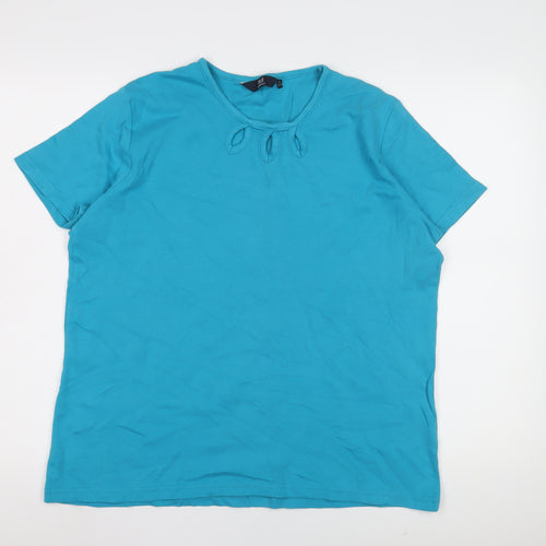 Isle Essentials Women's Blue Plus Size Tee