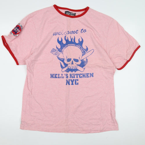 O'Mally's Original Men's Pink Skull T-Shirt, Size L