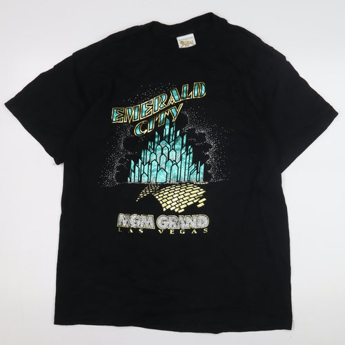 MGM Grand Black Cotton T-Shirt, Unisex Adults, Size L