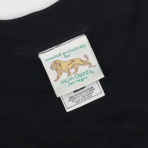 MGM Grand Black Cotton T-Shirt, Unisex Adults, Size L