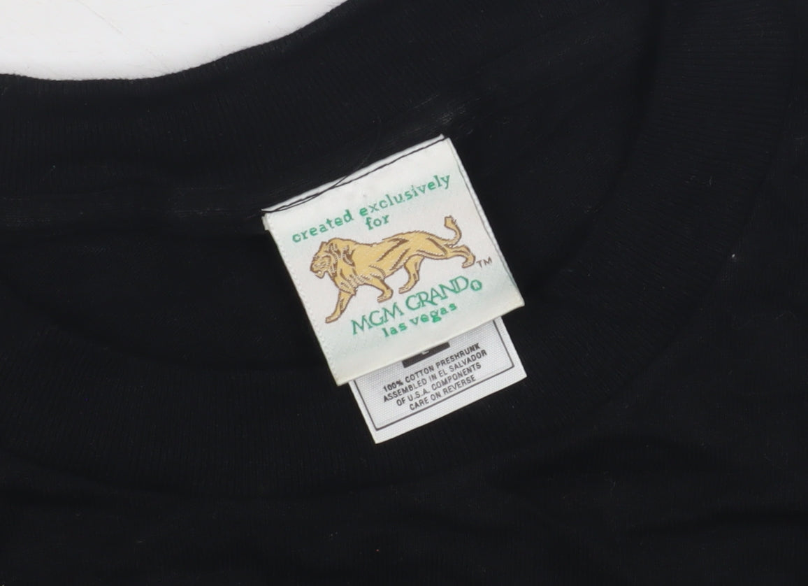 MGM Grand Black Cotton T-Shirt, Unisex Adults, Size L