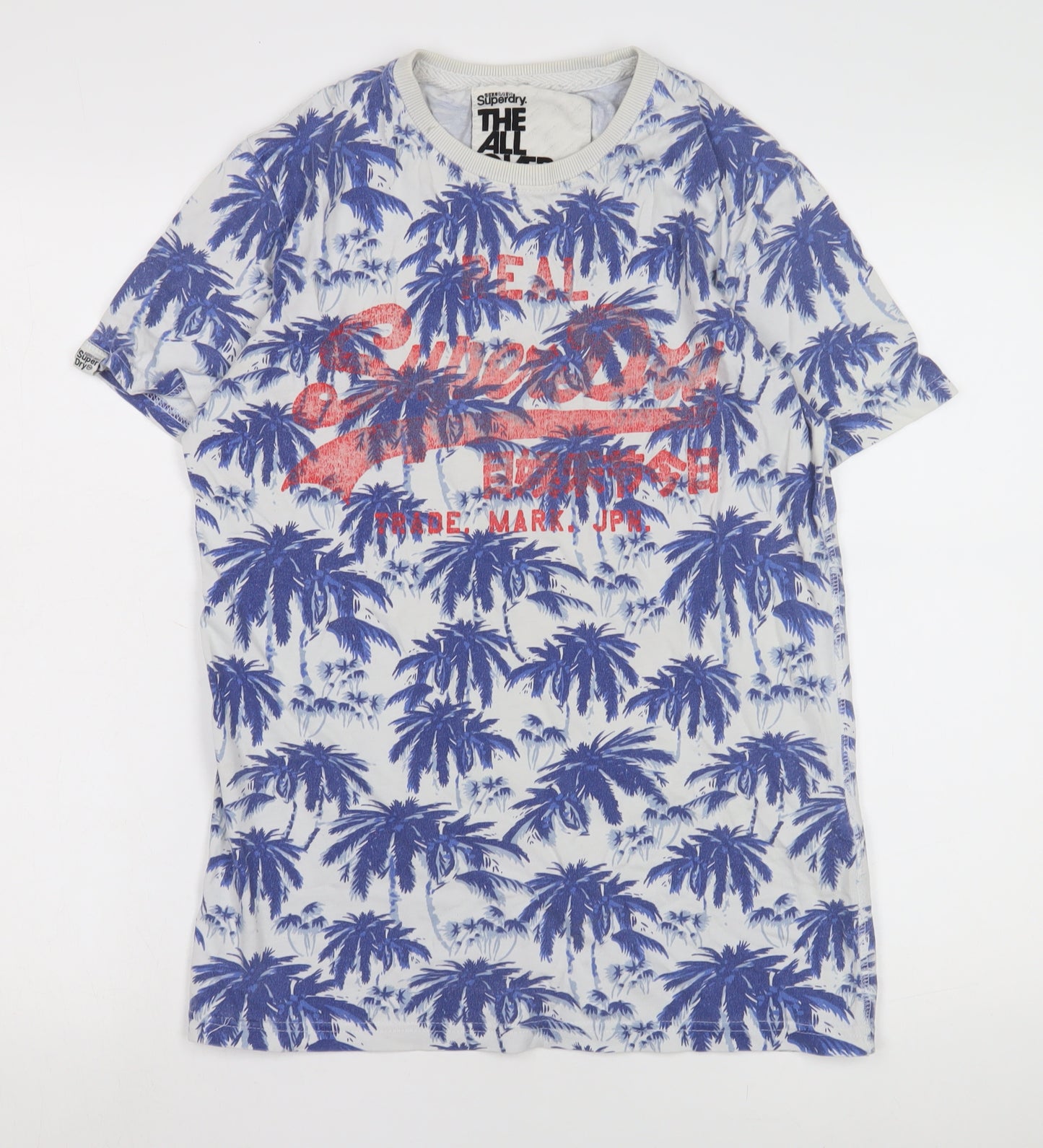 Superdry Men's Blue White Graphic T-Shirt Size S