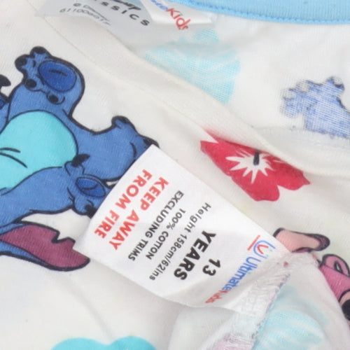 Ultimate Kids Disney Classics Girls' Stitch Graphic T-Shirt - White, 13 Years
