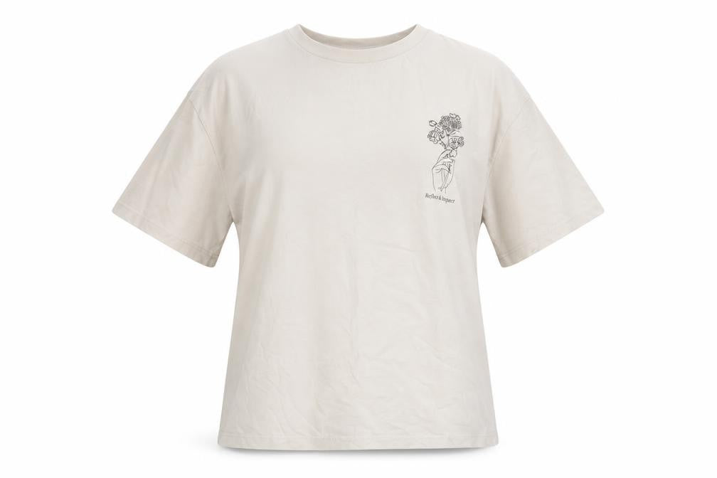 Jack & Jones Beige T-Shirt M Unisex Crew Neck Casual